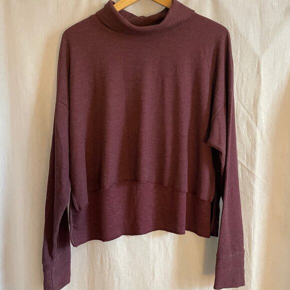 Purple Cropped Turtleneck - Picture 1 of 4